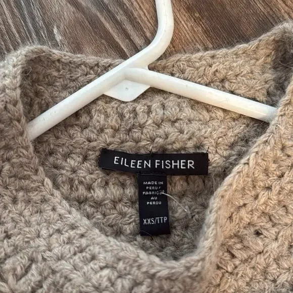 Eileen fisher 100% baby alpaca mock neck sweater vest  size XXS - Picture 7 of 9
